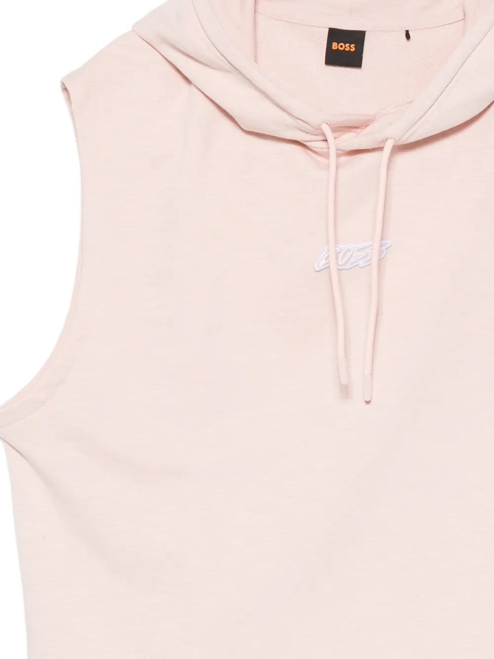 BOSS Mouwloze hoodie met logopatch Roze