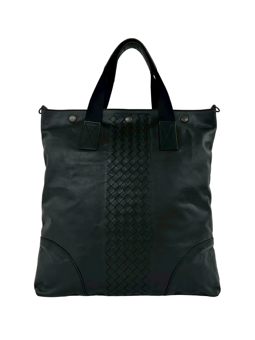 Bottega Veneta Pre-Owned 2000-2026 Intrecciato Trimmed Nappa Convertible Tote satchel - Schwarz