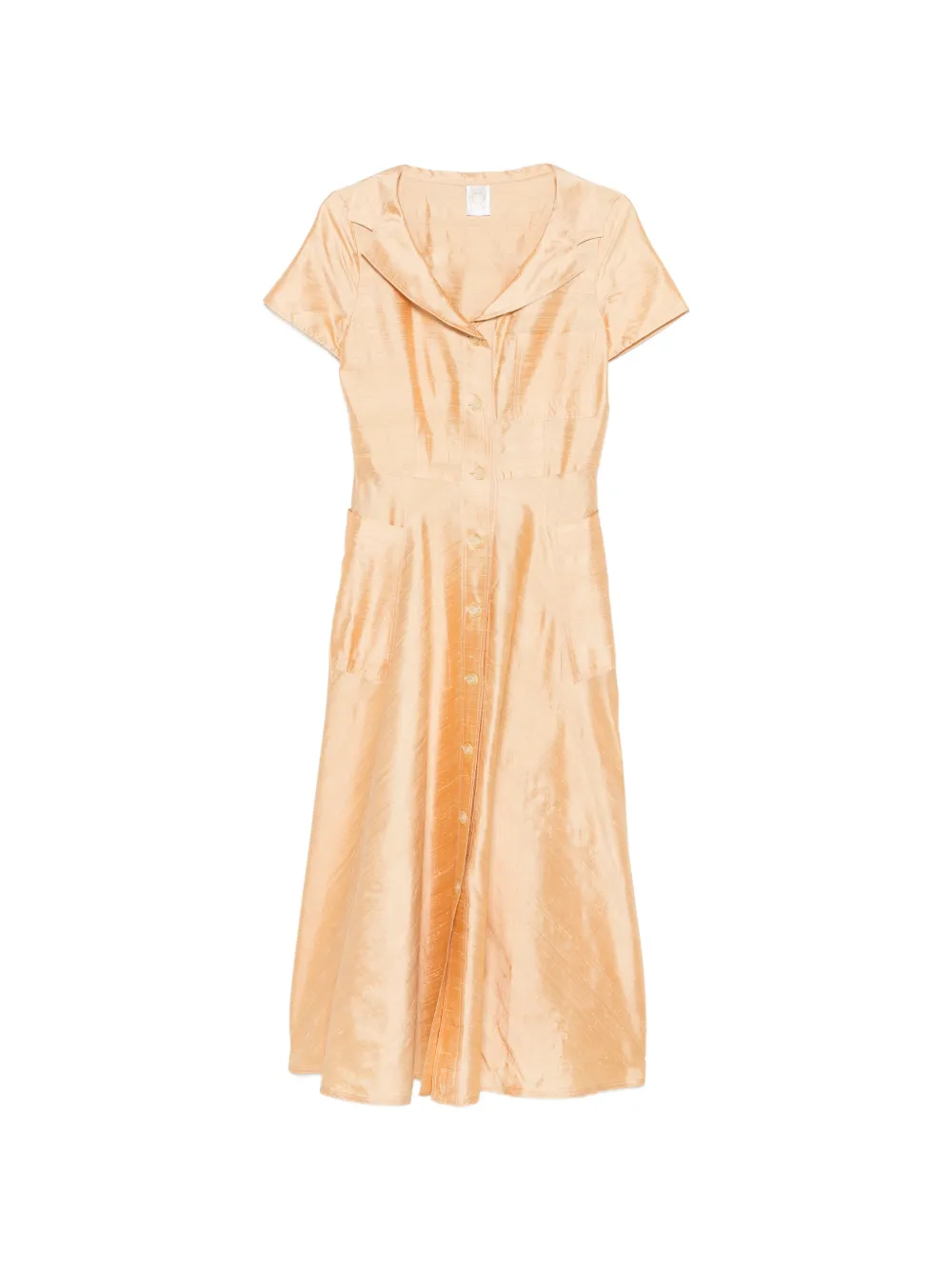 Gianfranco Ferré Pre-Owned 1990s button-up short-sleeve midi dress - Orange