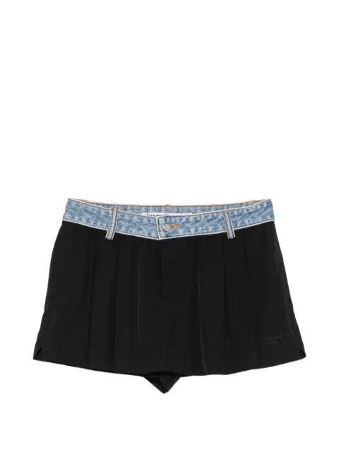 Alexander Wang short plissé à taille en jean