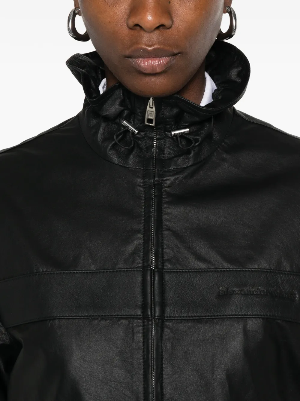 Alexander Wang zip-up Leather Jacket | Black | FARFETCH JO