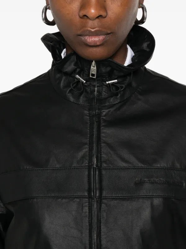 Alexander Wang zip-up Leather Jacket | Black | FARFETCH JO