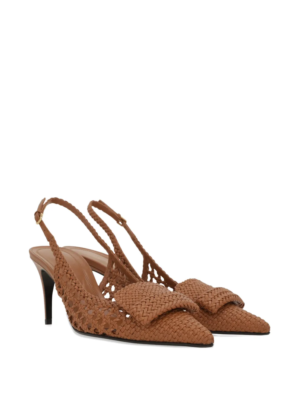 Sergio Rossi woven-design buckle-fastening pumps Bruin