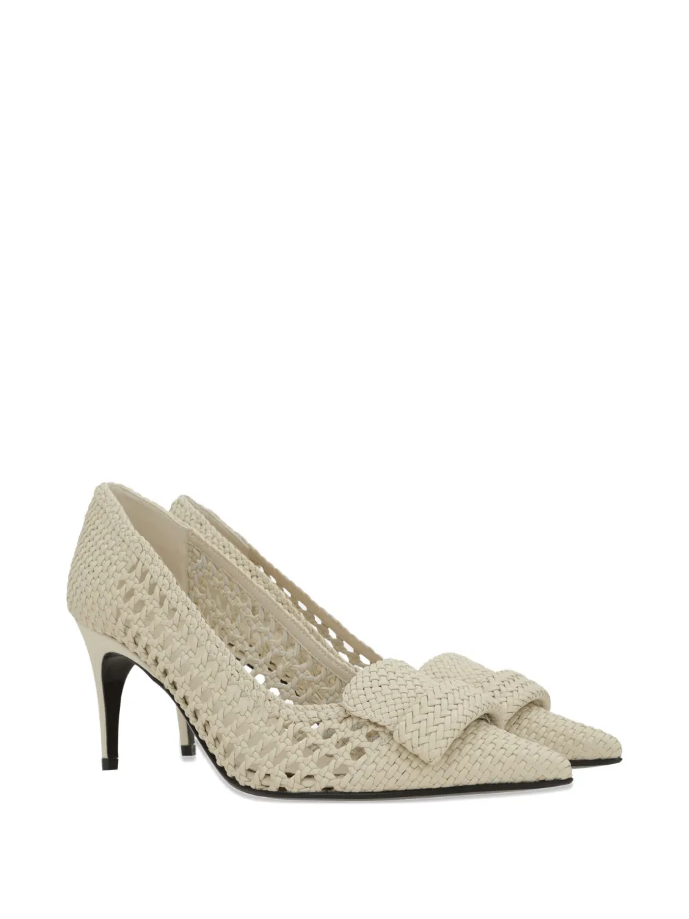 Sergio Rossi woven bow-detail pumps Beige