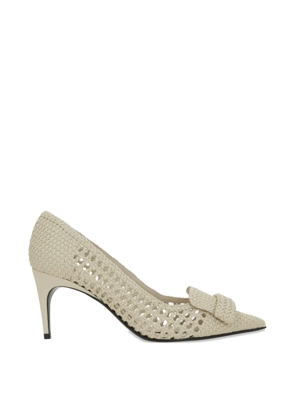 Sergio Rossi woven bow-detail pumps Beige