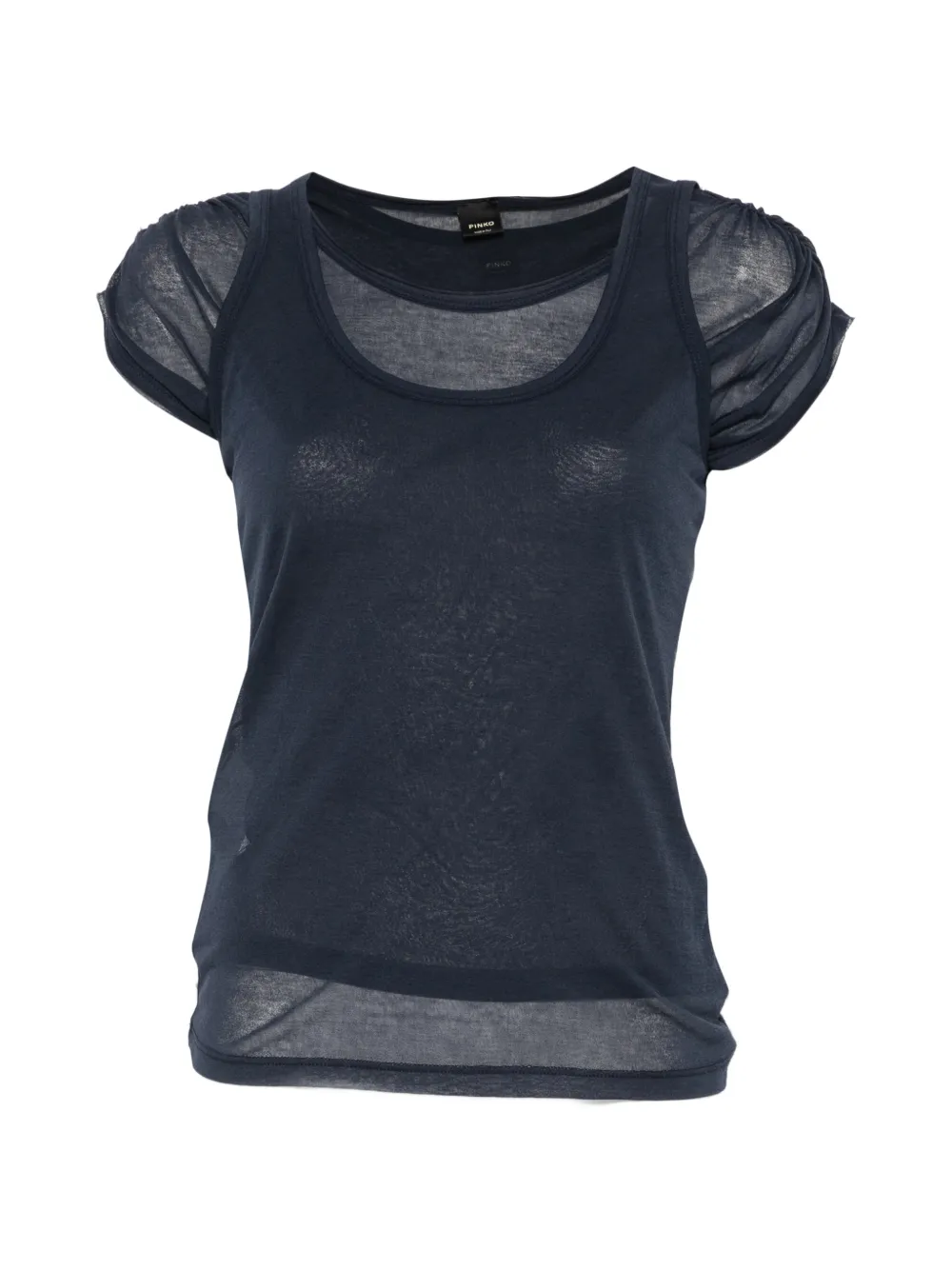 PINKO layered-design T-shirt - Blu