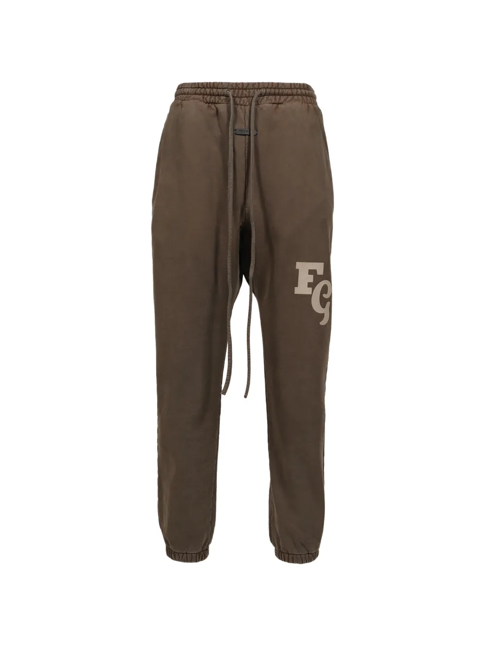 Fear Of God Pantaloni sportivi con coulisse e stampa logo - Marrone