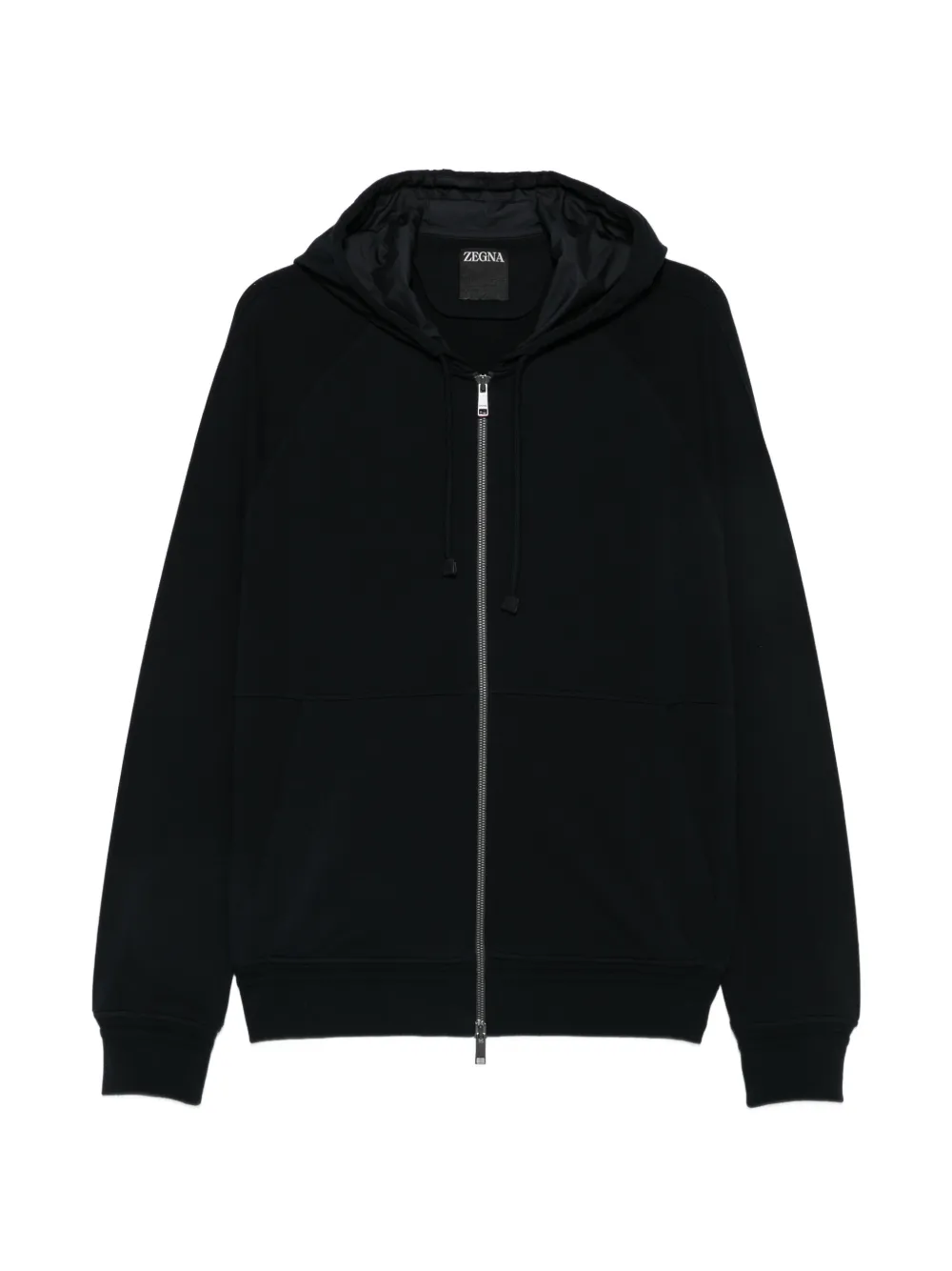 Zegna cotton-jersey hoodie - Blu