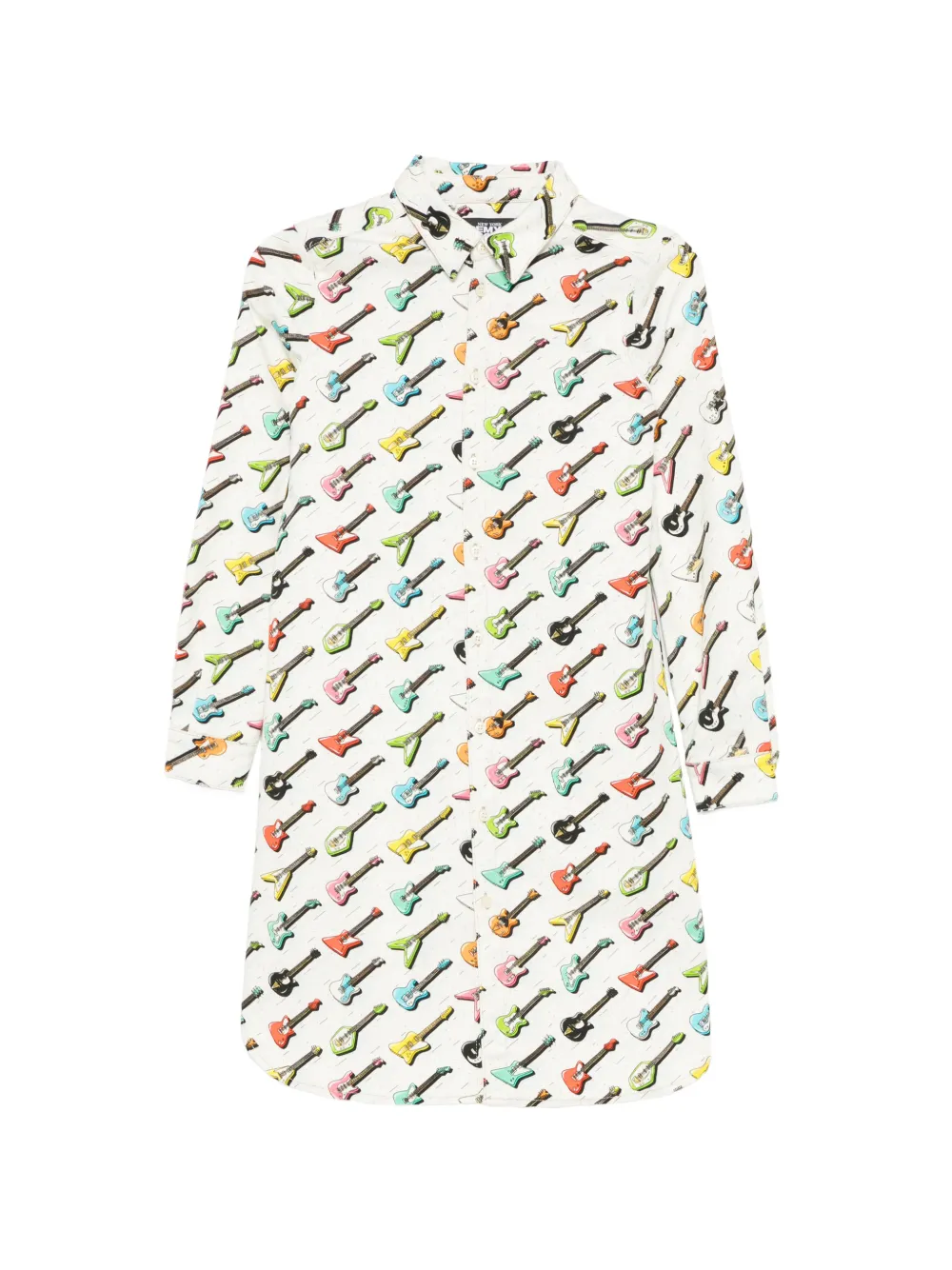 JEREMY SCOTT Pre-Owned 2010s guitar-print single-breasted coat - White