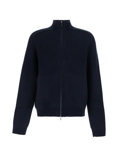 Emporio Armani ribbed-knit zip-up cardigan