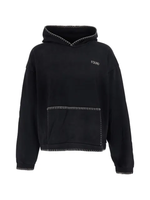 FOUND stitched-border distressed hoodie