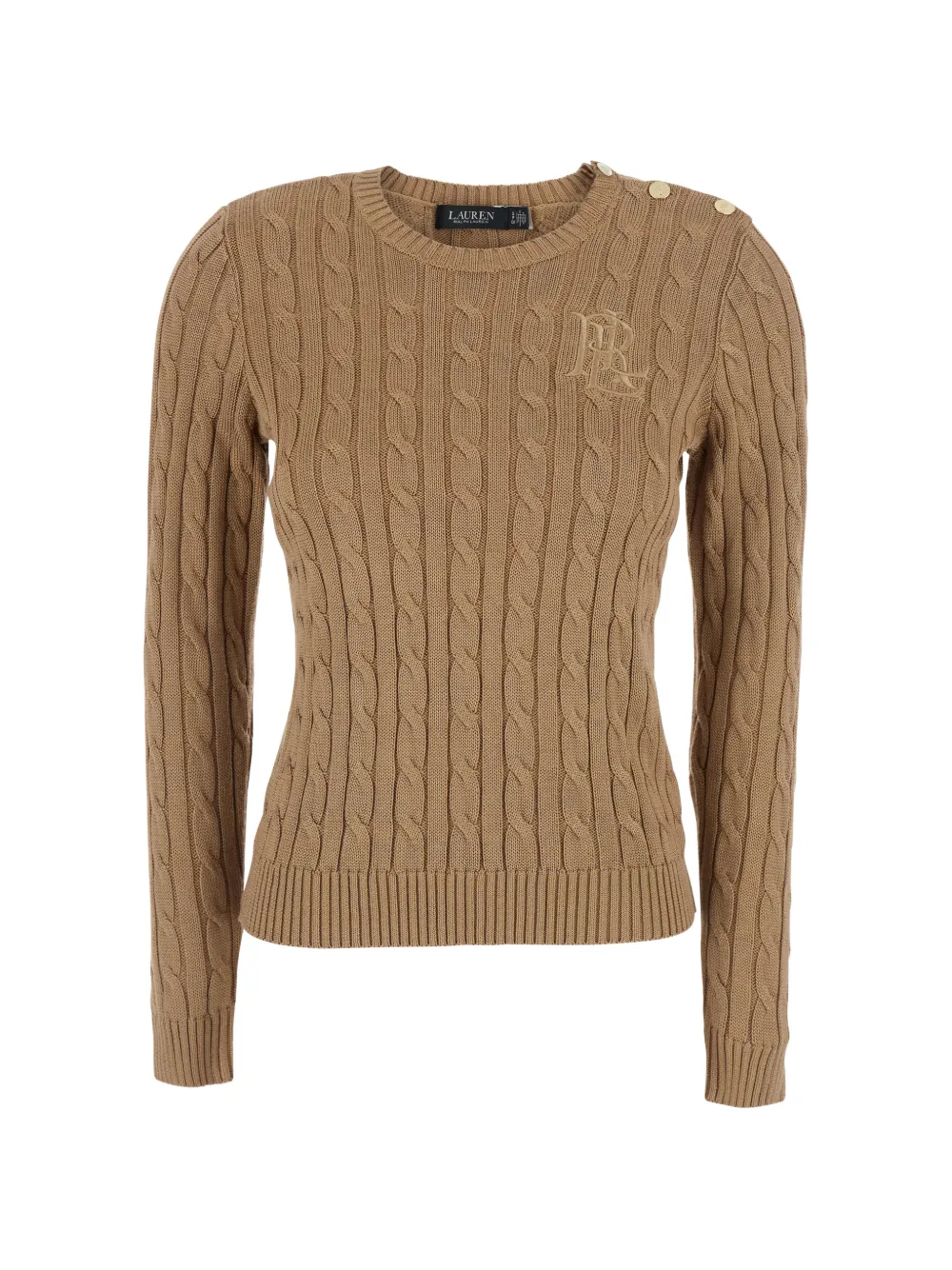 Lauren Ralph Lauren Kabelgebreide trui met knoopdetail Beige