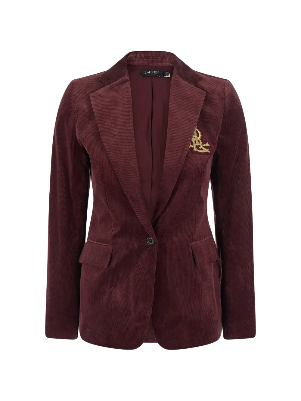 Lauren Ralph Lauren logo-patch corduroy blazer - Rot