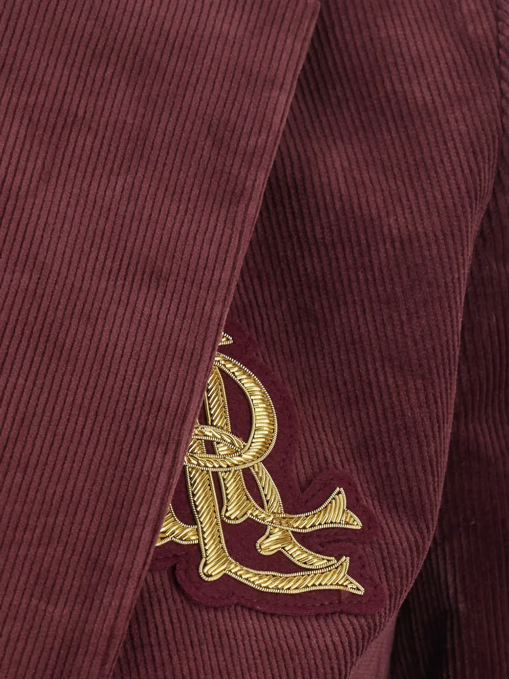 Lauren Ralph Lauren logo-patch corduroy blazer Rood