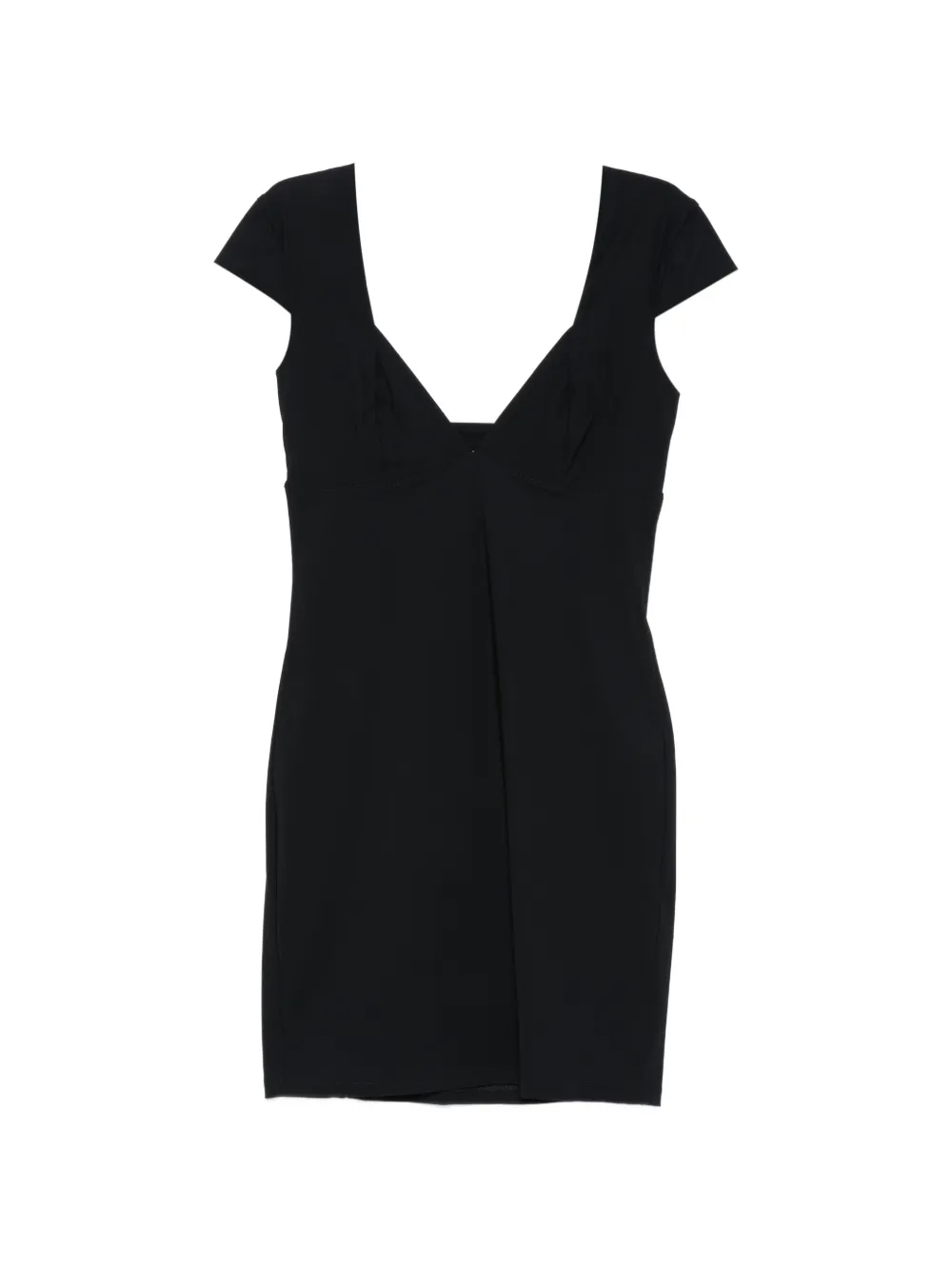 Patrizia Pepe V-neck open-back mini dress - Black
