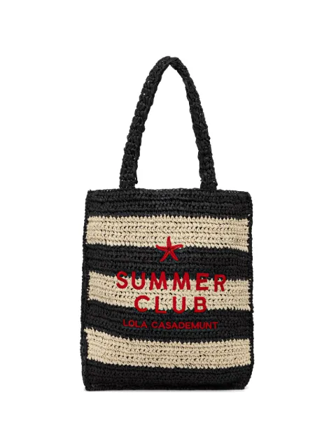 Lola Casademunt embroidered striped beach bag