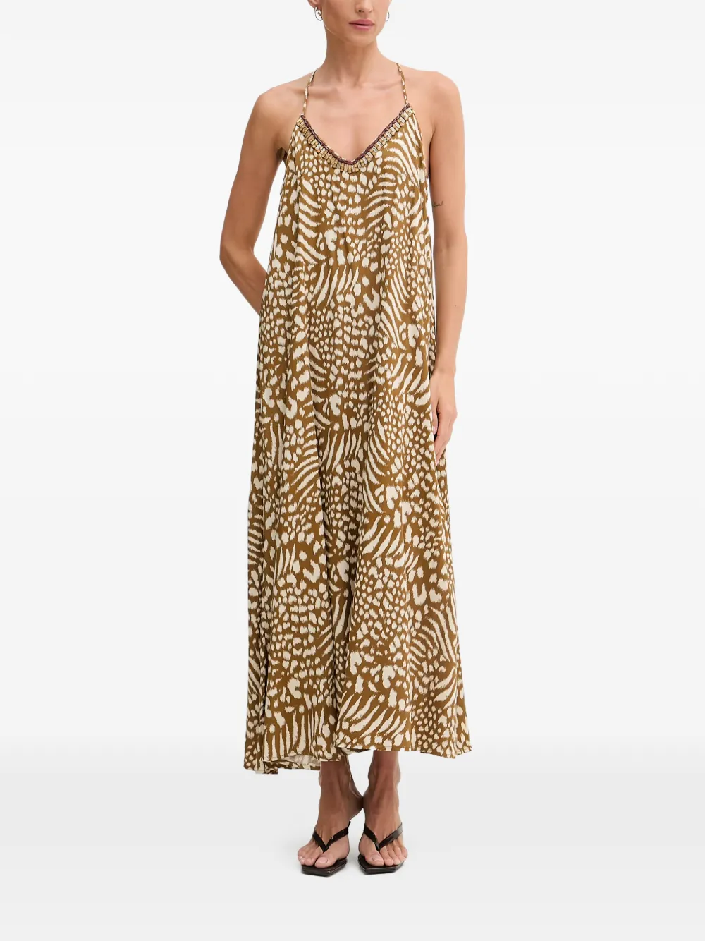 Lola Casademunt animal-print embellished maxi dress