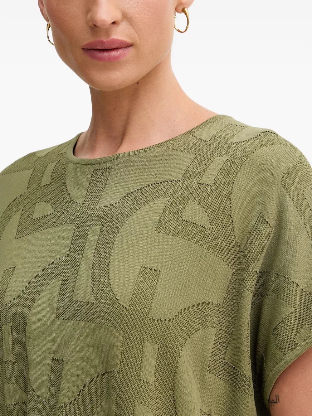 Lola Casademunt T-shirt met logo-jacquard Groen