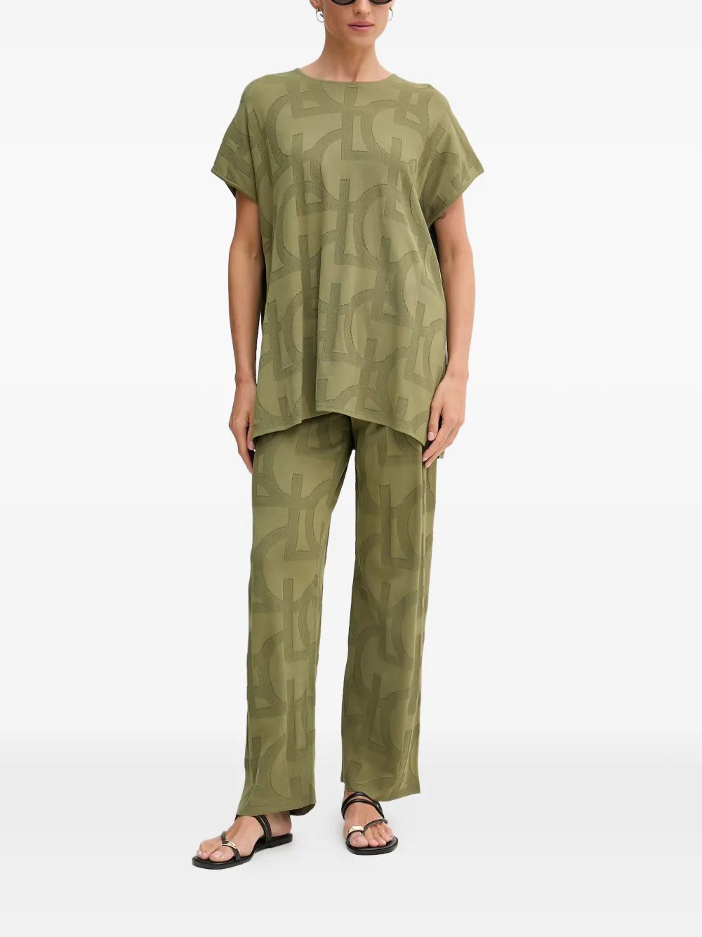 Lola Casademunt T-shirt met logo-jacquard Groen