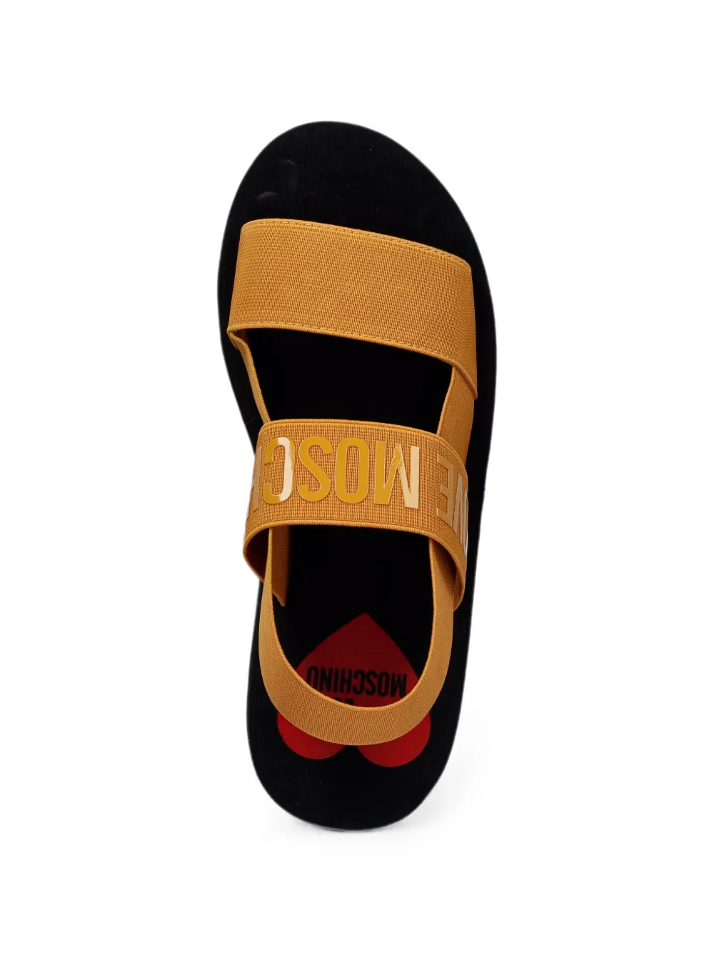 Love Moschino logo-strap slingback sandals Geel
