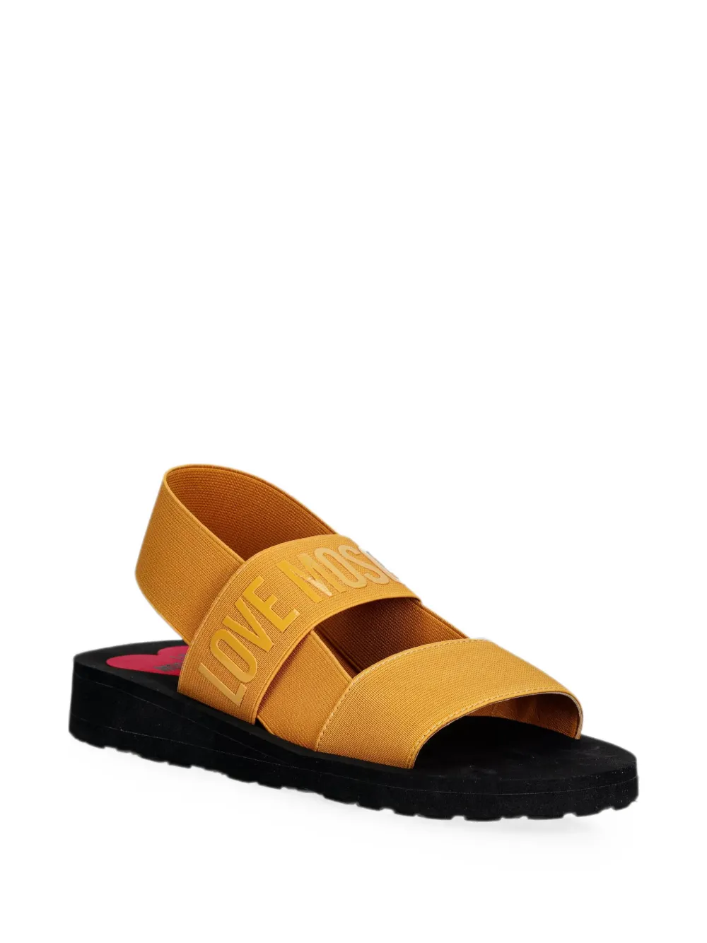 Love Moschino logo-strap slingback sandals Geel