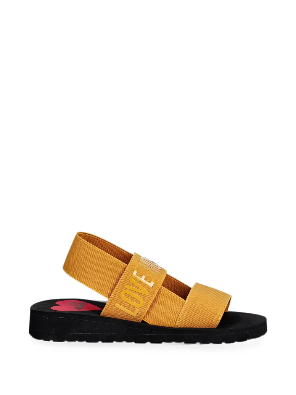 Love Moschino logo-strap slingback sandals Geel
