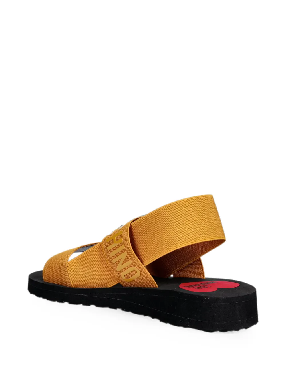 Love Moschino logo-strap slingback sandals Geel