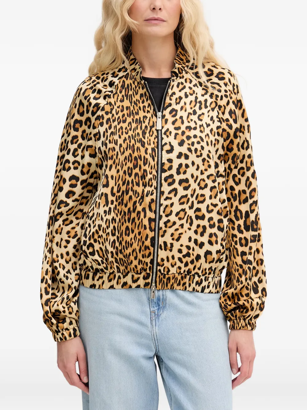 Lola Casademunt leopard-print raglan-sleeve bomber jacket - Toni neutri