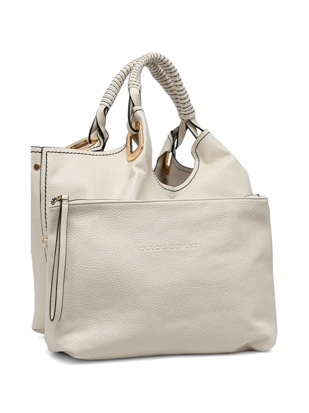 Lola Casademunt Shopper met gevlochten detail Wit