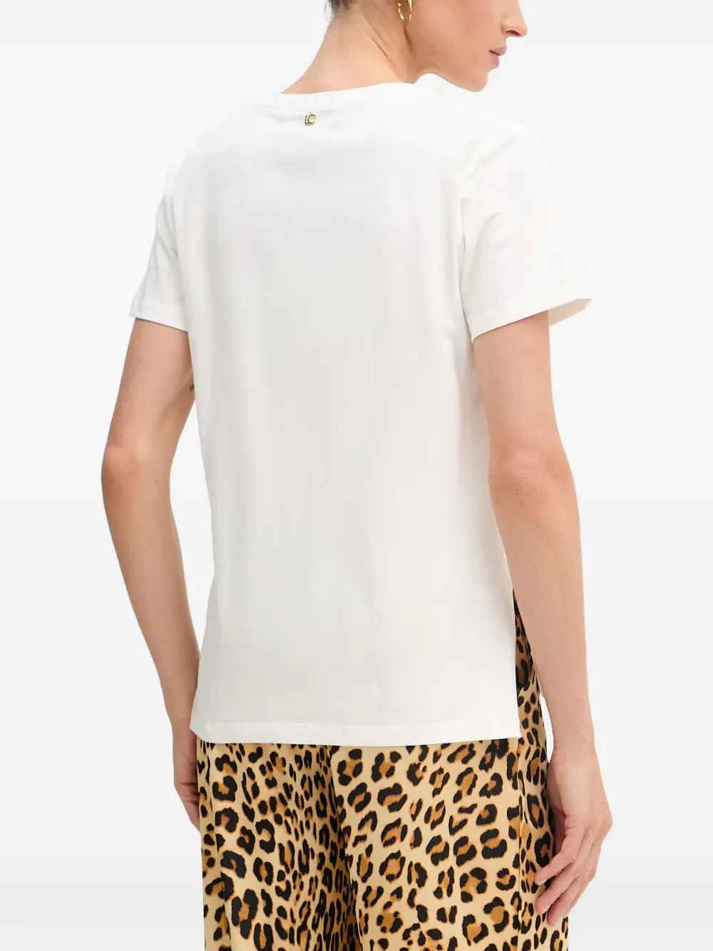Lola Casademunt T-shirt verfraaid met pailletten en cheetah-print Wit