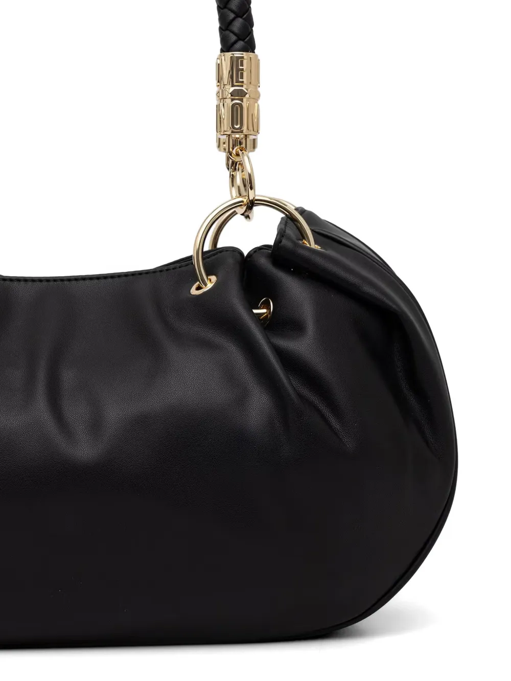 Love Moschino Shopper met gevlochten handvat en logo-reliëf Zwart