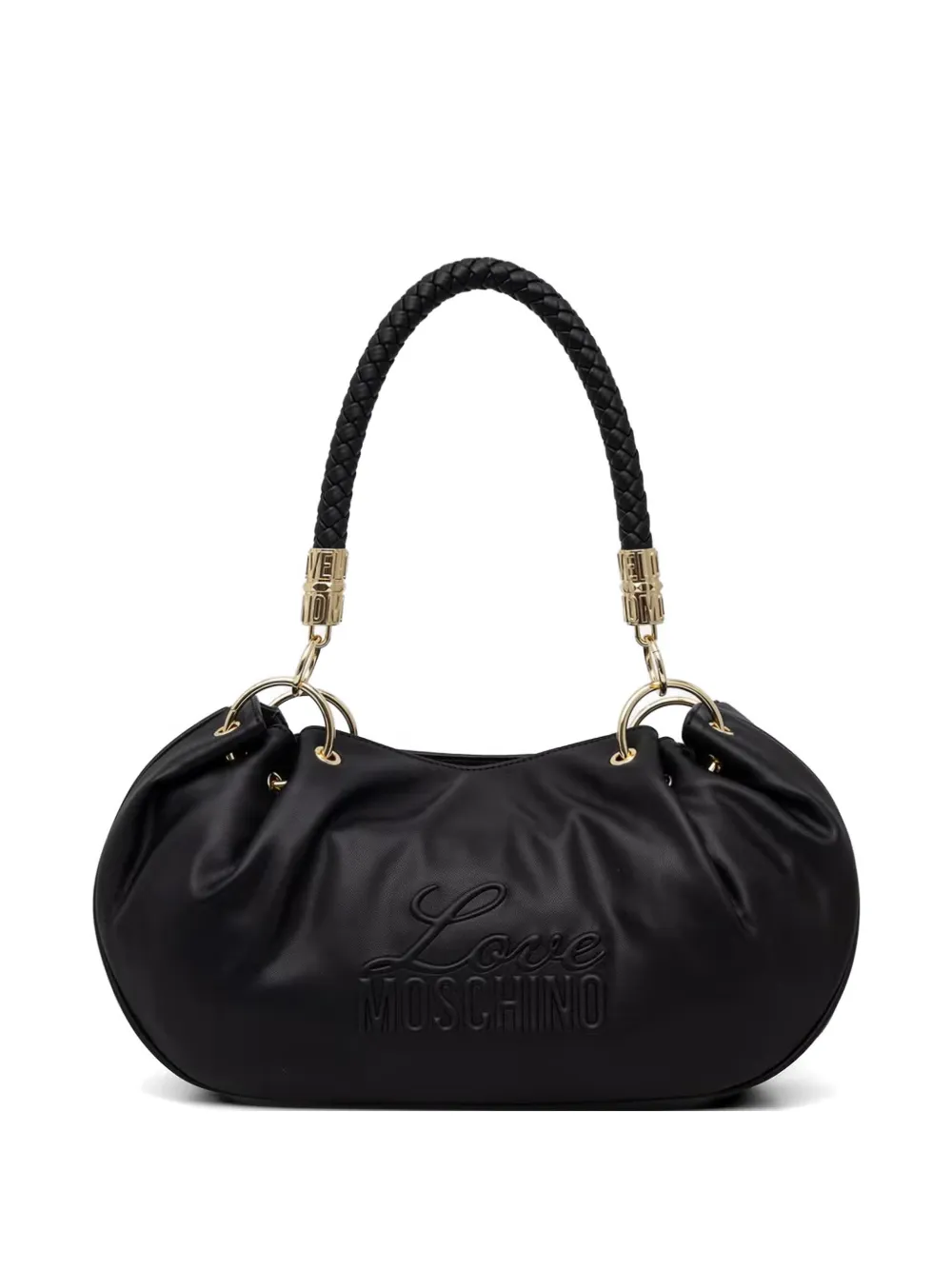 Love Moschino logo-embossed braided-handle tote bag - Nero
