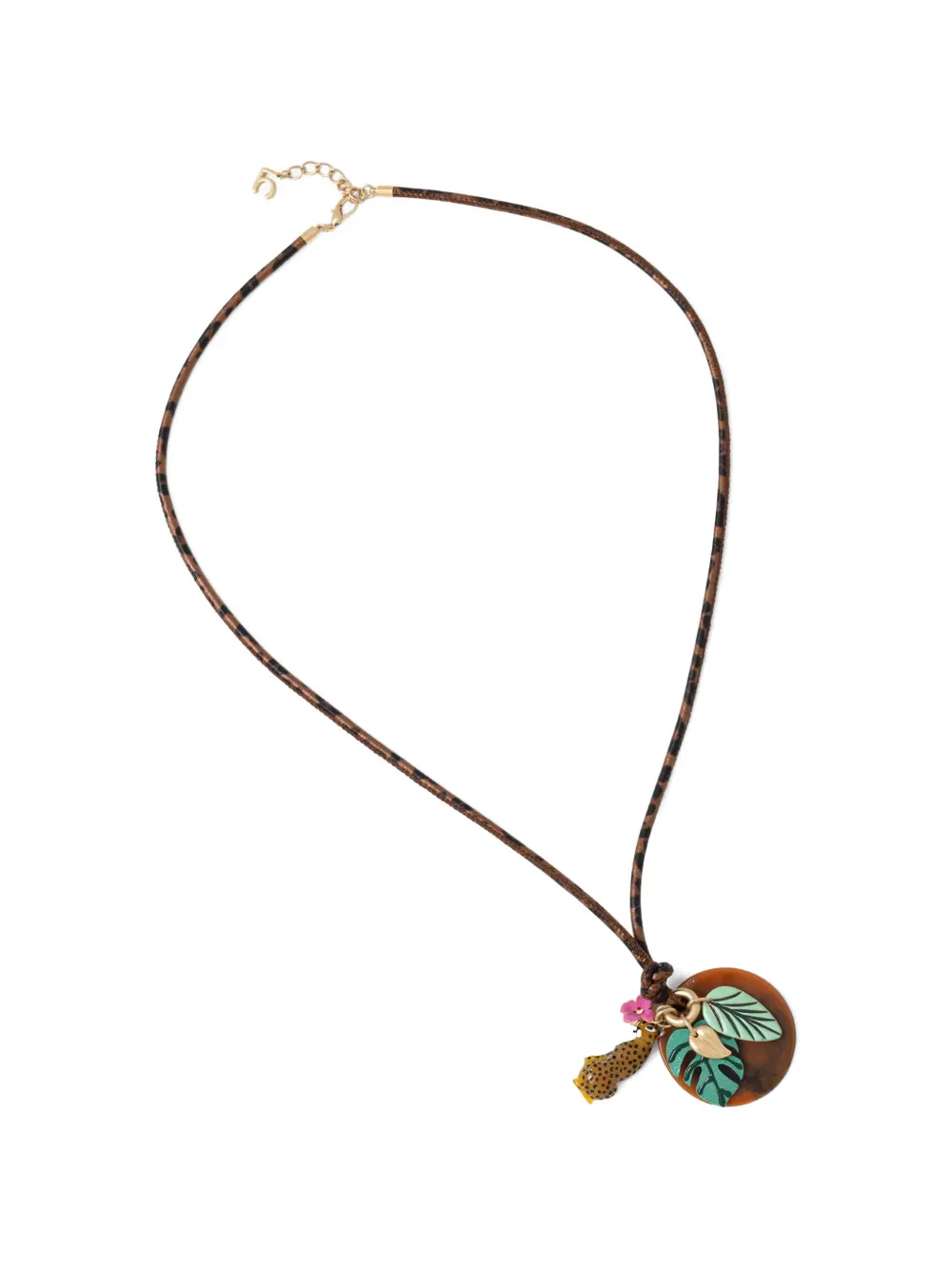 Lola Casademunt leopard-print charm necklace - Oro