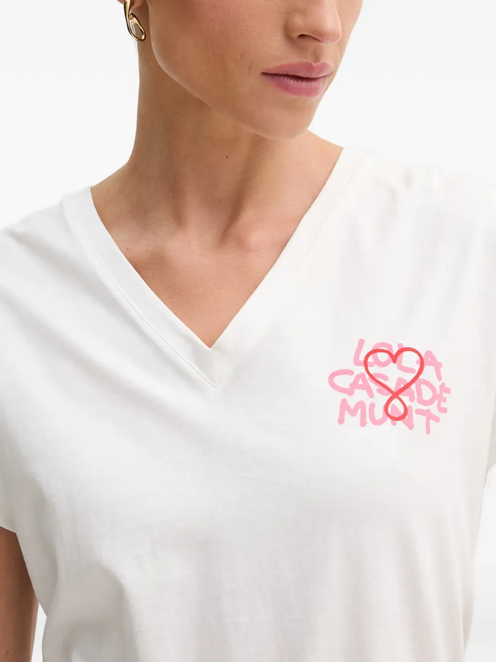 Lola Casademunt Tiger 1981 T-shirt met V-hals Wit