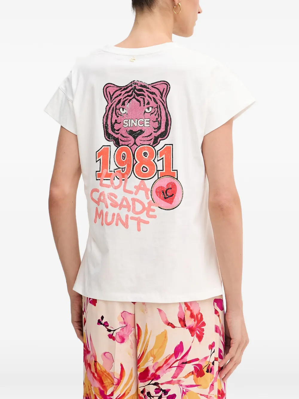 Lola Casademunt Tiger 1981 T-shirt met V-hals Wit