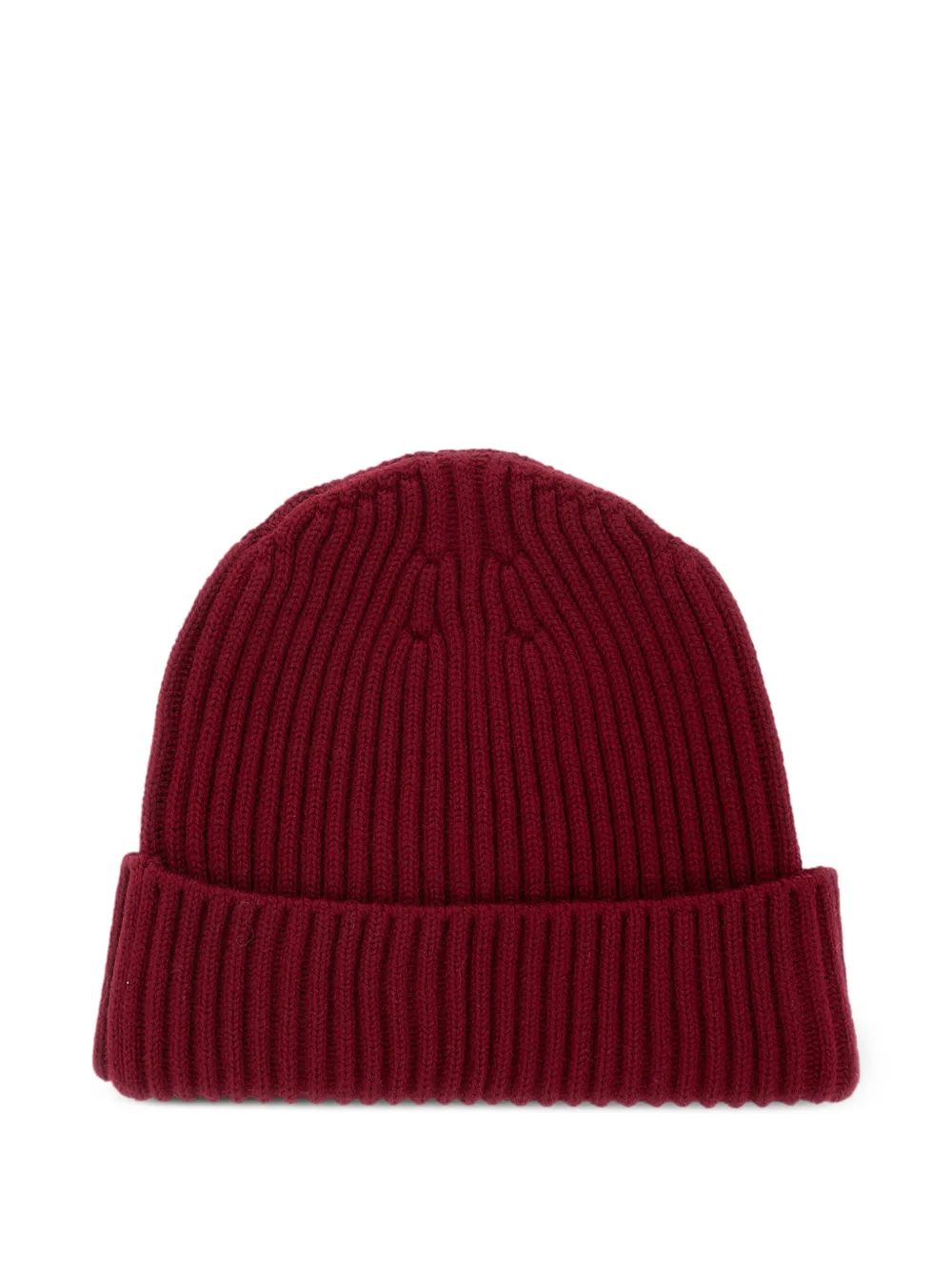 Stone Island Junior Ribgebreide muts met logo-patch Rood