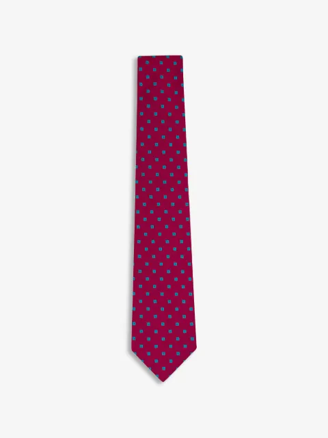 Kiton geometric-print silk tie