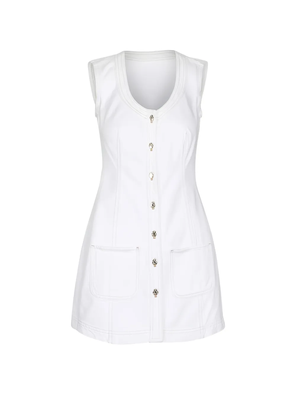 FRAME Kleid mit Knöpfen - Weiß