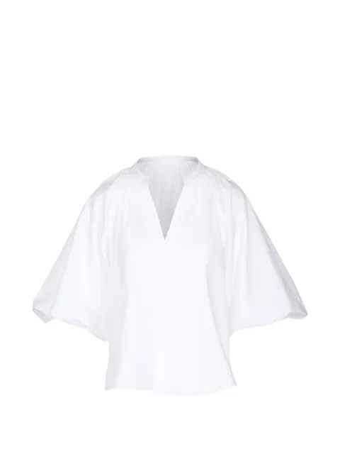 Tanya Taylor Marine puff-sleeve V-neck blouse