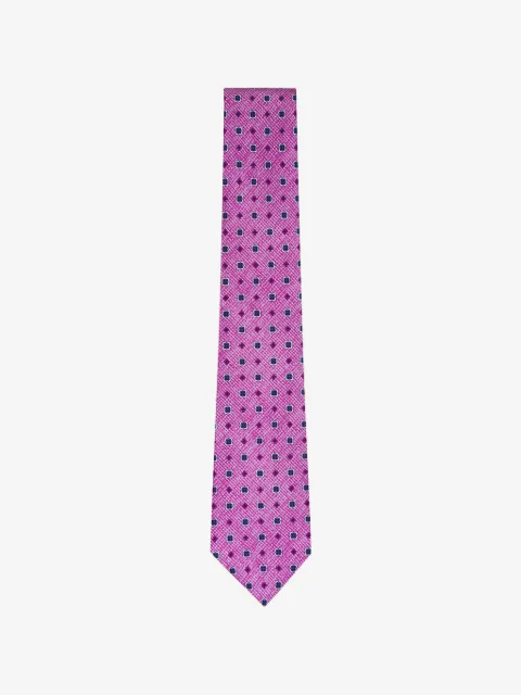 Kiton corbata de seda con estampado floral