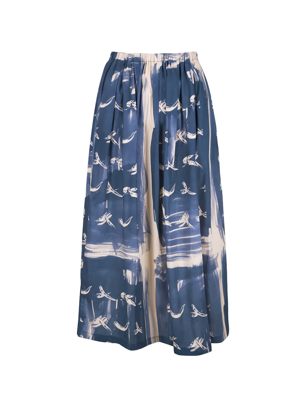 Odeeh abstract-print pleated maxi skirt - Blu