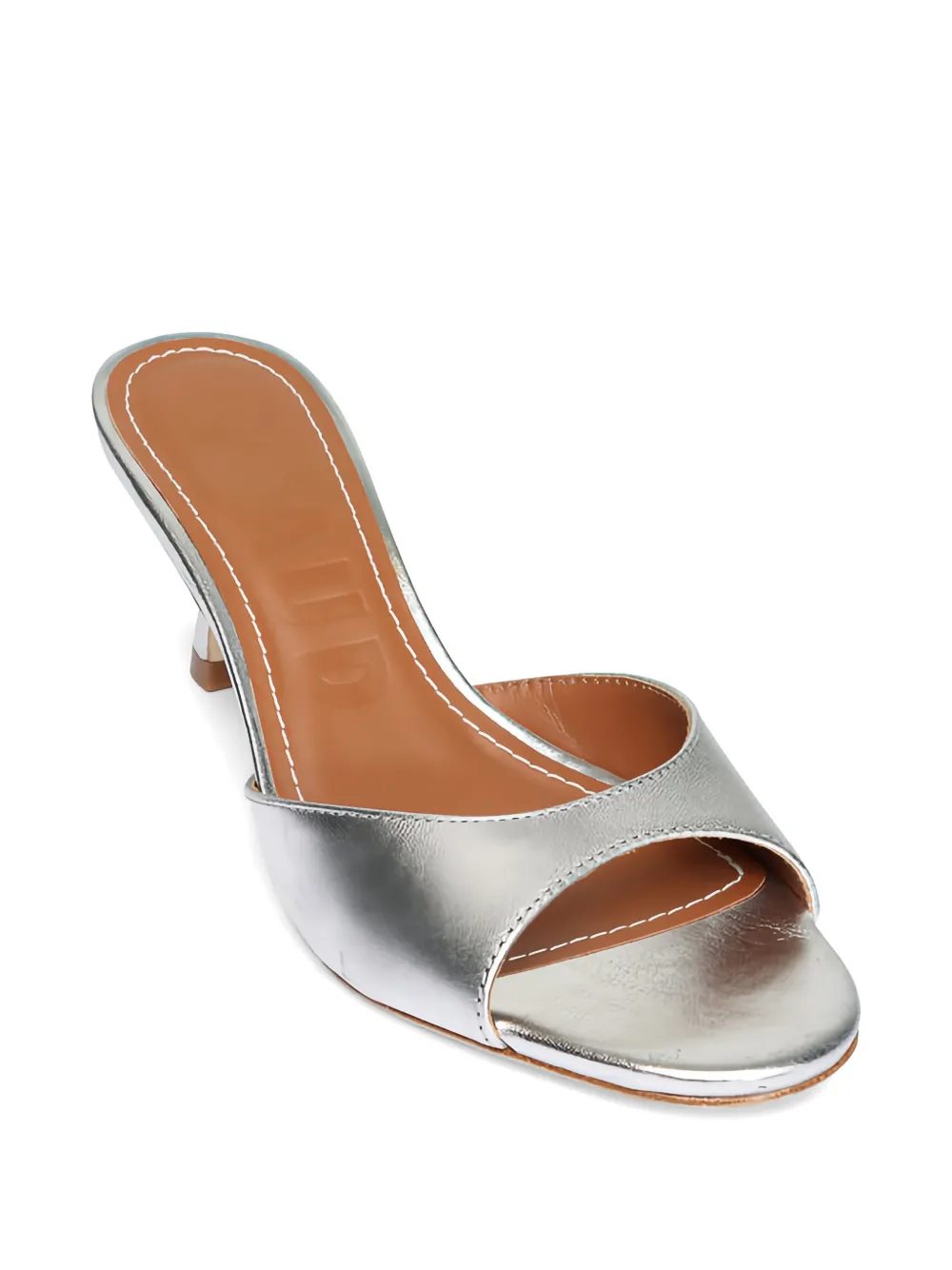 STAUD Brigitte metallic-effect leather sandals Zilver