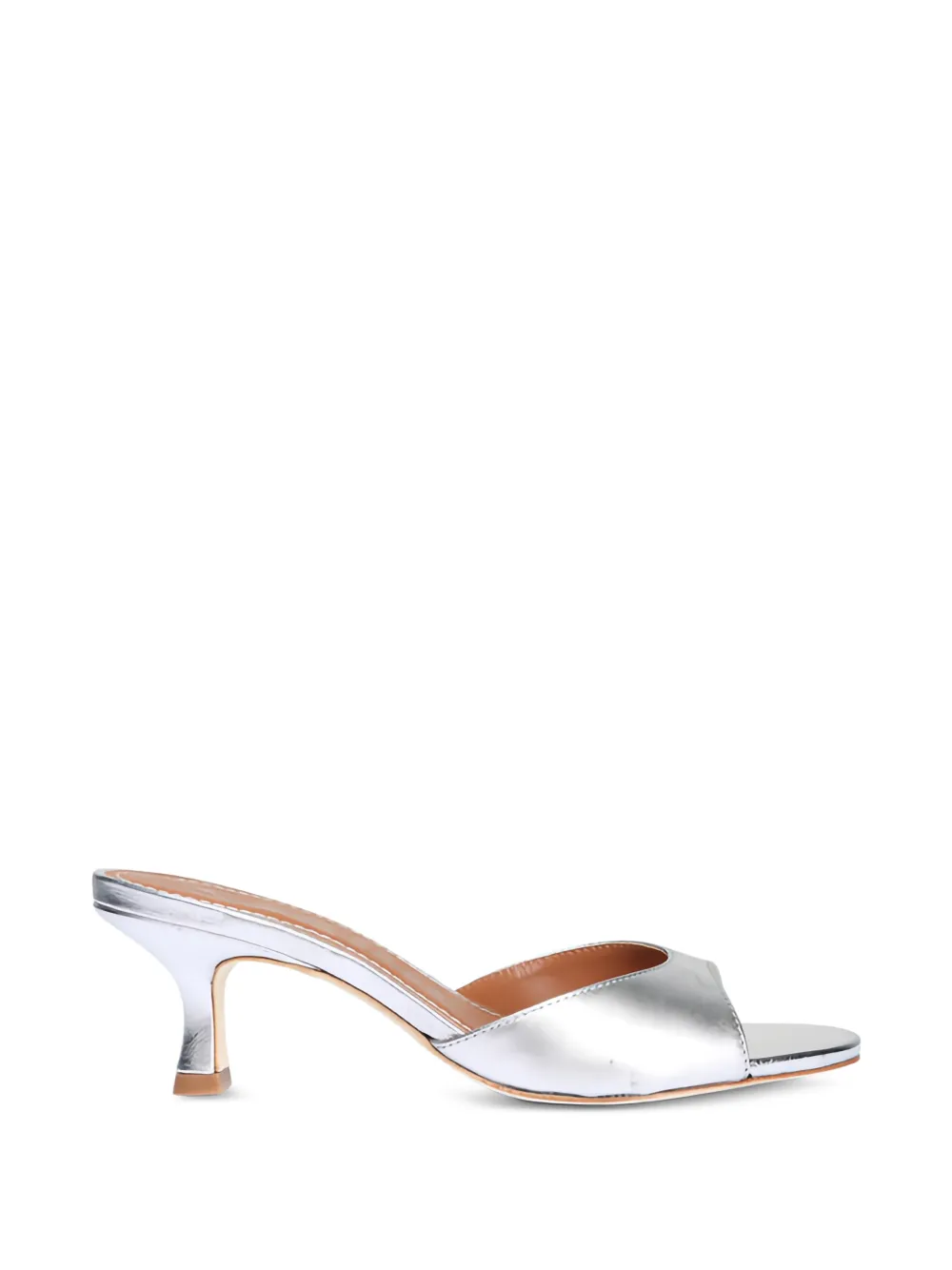 STAUD Brigitte metallic-effect leather sandals Zilver