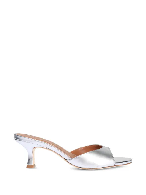 STAUD Brigitte metallic-effect leather sandals