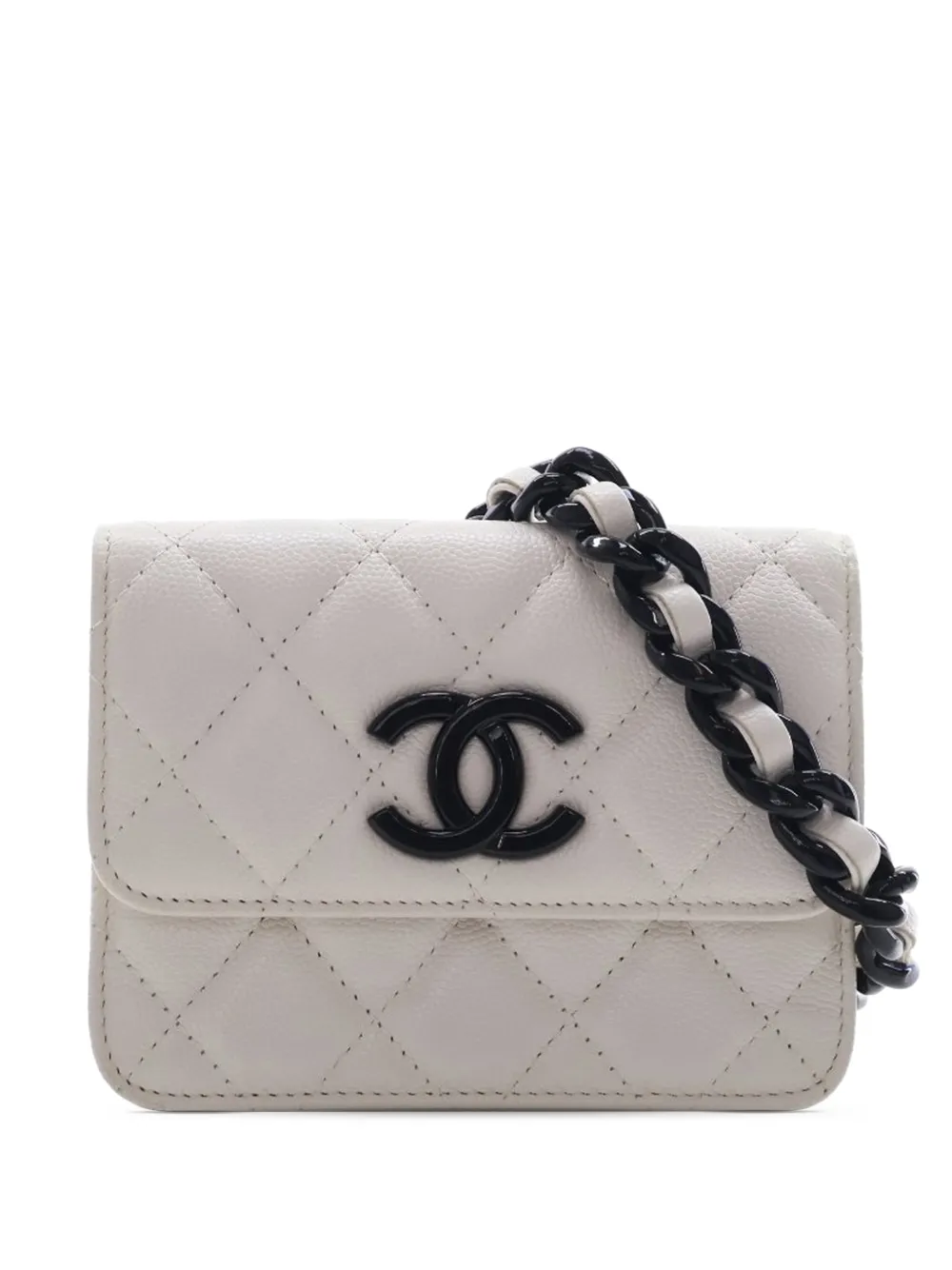 CHANEL Pre-Owned 2020 Quilted Caviar My Everything belt bag - Bianco