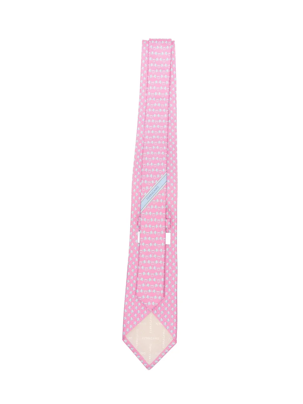 Ferragamo Cyrus Gancini stropdas met vissenprint Roze