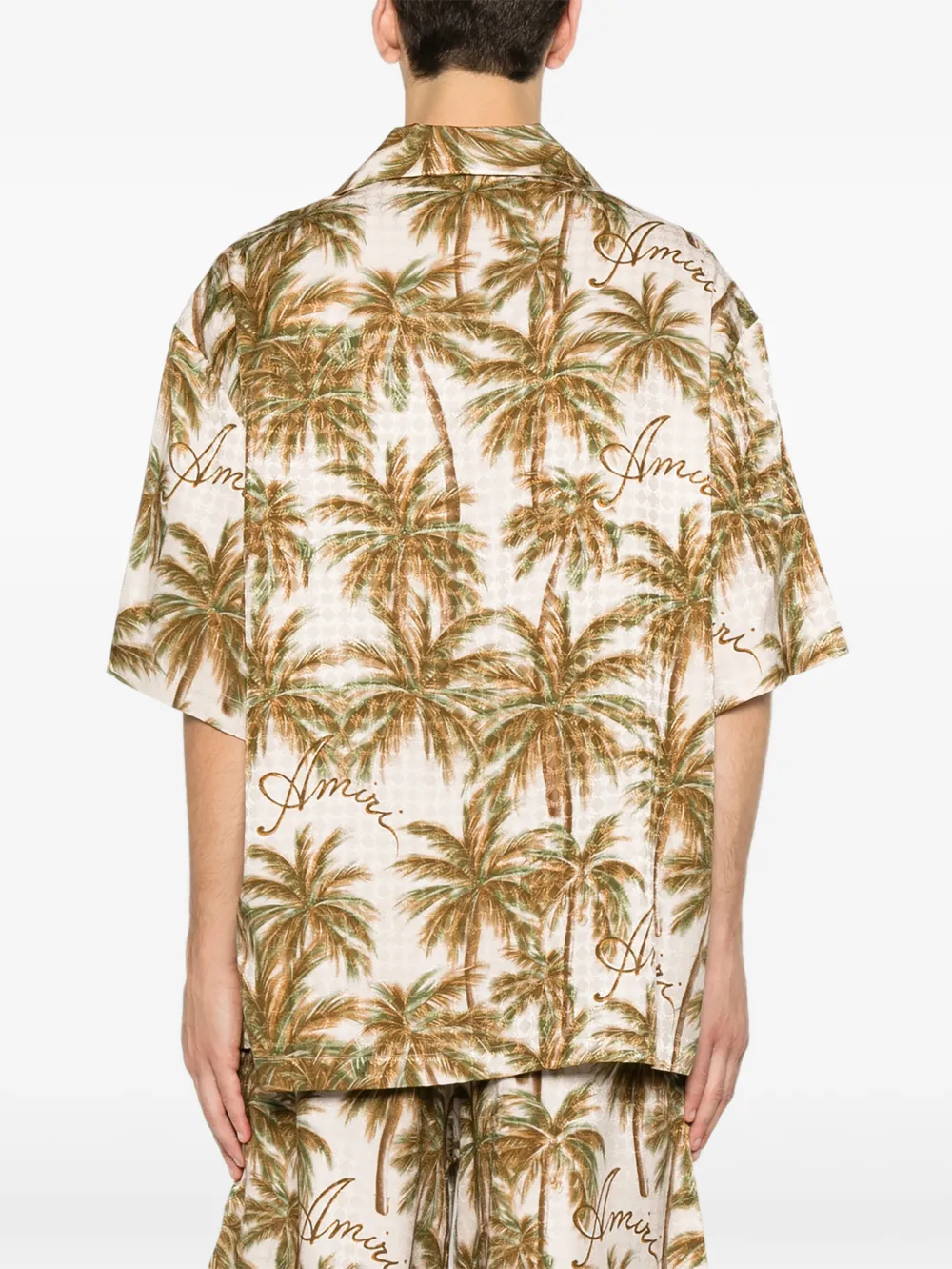 AMIRI Zijden overhemd met print Beige