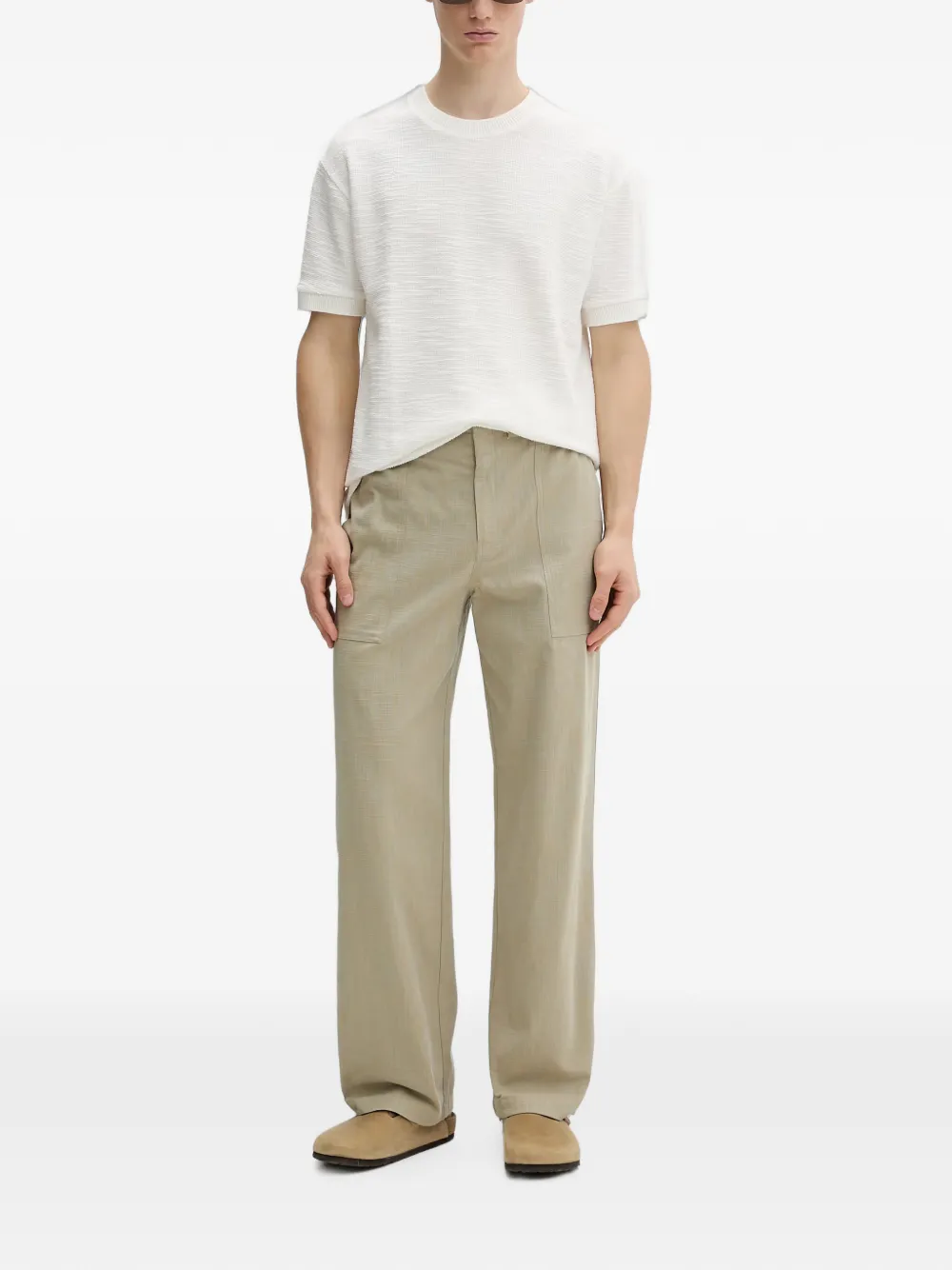 Marc O'Polo T-shirt met textuur Wit
