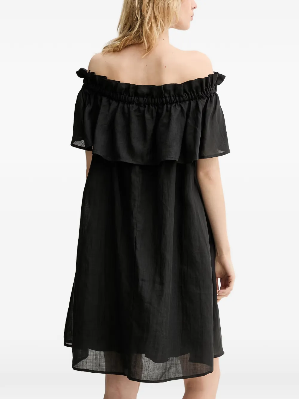 Marc O'Polo Carmen off-shoulder mini-jurk Zwart