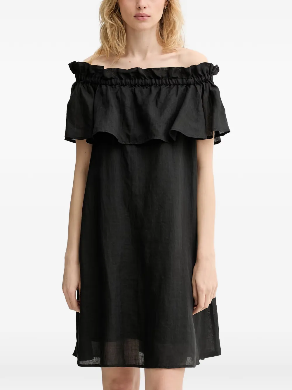 Marc O'Polo Schulterfreies Carmen Minikleid - Schwarz
